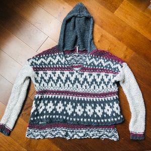 Free People Fair Isle Hooded Pullover
